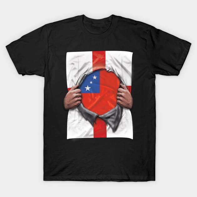 Samoa Flag English Flag Ripped - Gift for Samoan From Samoa T-Shirt by Country Flags